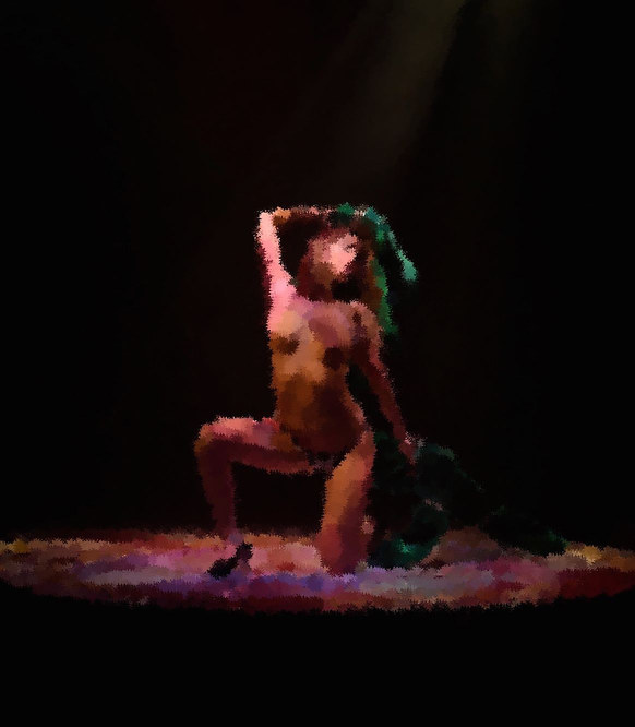 Adult show stage lighting at fashion-nude theater