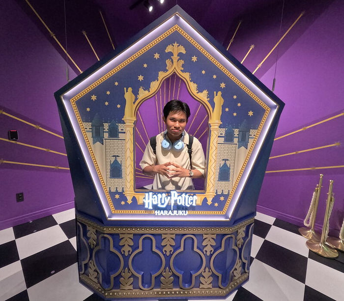 Elliott at the Harry Potter store in Harajuku